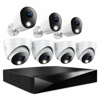 Security Camera System Designed for Complete Coverage, 2TB Storage, 2-Way Audio, 8 Wired 2K Cameras