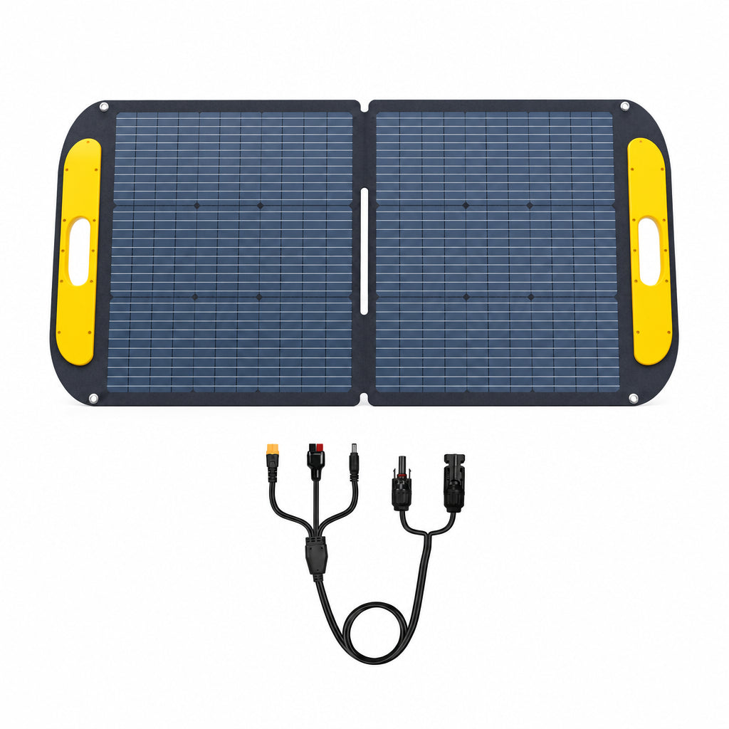 VS110 Portable Solar Panel 110W,19V Foldable Solar Panel with 23% High Efficiency,Ip67 Waterproof & Adjustable Kickstands for Home, Camping, RV, Outdoor Adventures