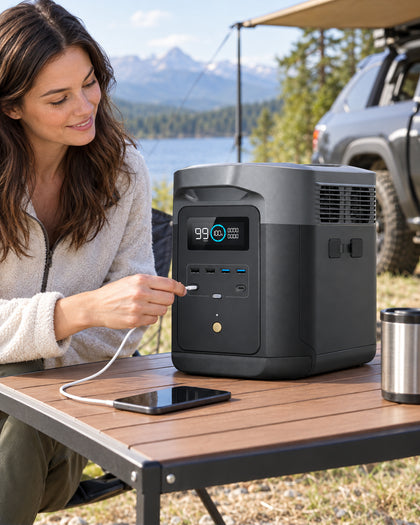 Products from the Portable Power Stations collection in use