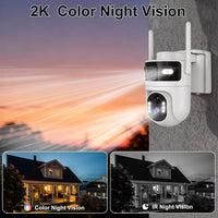 Dual Lens 4G LTE Cellular Security Camera Outdoor,365 Day Unlimited Data,