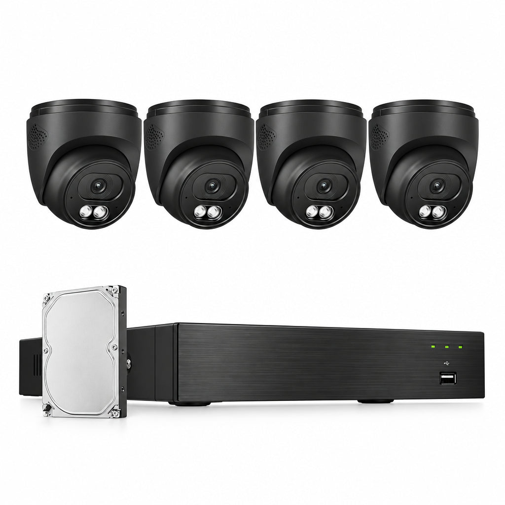 4K Wired Home Security Camera System, 4 X 8MP Dome Camera, 1TB HDD