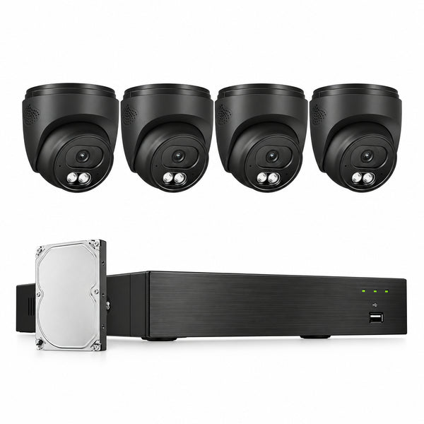 4K Wired Home Security Camera System, 4 X 8MP Dome Camera, 1TB HDD