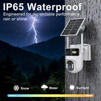 Dual Lens 4G LTE Cellular Security Camera Outdoor,365 Day Unlimited Data,