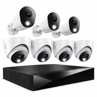 12 Channel 2TB DVR Security System and 8 Wired 2K Deterrence Cameras - 4 Bullet 4 Dome