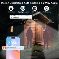 Dual Lens 4G LTE Cellular Security Camera Outdoor,365 Day Unlimited Data,