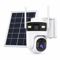 Dual Lens 4G LTE Cellular Security Camera Outdoor,365 Day Unlimited Data,