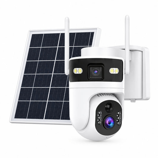 Dual Lens 4G LTE Cellular Security Camera Outdoor,365 Day Unlimited Data,